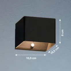 Væglampe Med Sensor ^ FH Lighting LED-væglampe Magnetics, sort, USB, bevægelsessensor