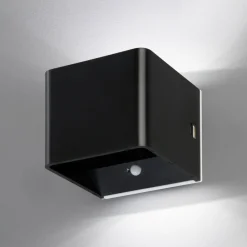 Væglampe Med Sensor ^ FH Lighting LED-væglampe Magnetics, sort, USB, bevægelsessensor
