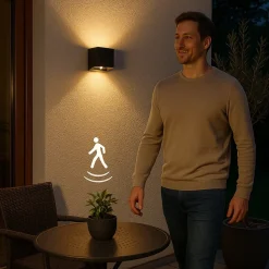 Væglampe Med Sensor ^ FH Lighting LED-væglampe Magnetics, sort, USB, bevægelsessensor