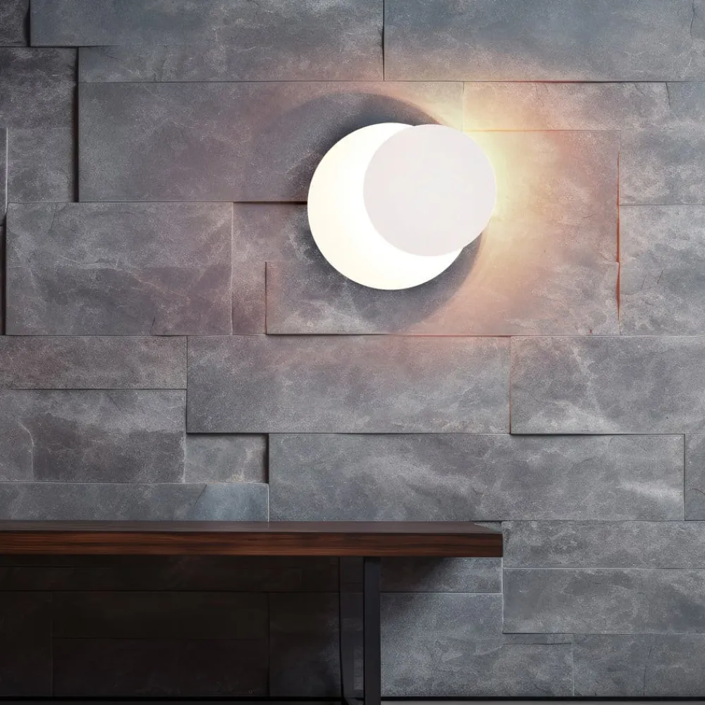 Væglamper ^ Trio Lighting LED-væglampe Mio, rund linse, mat hvid, indirekte