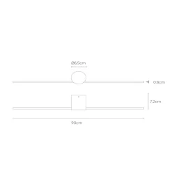 Væg- Og Spejllamper ^ Lucide LED-væglampe Mizar, 90 cm, sort, IP44