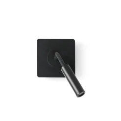 FARO BARCELONA Væglamper > LED-væglampe Mood, sort, træ, metal, udspring 33 cm