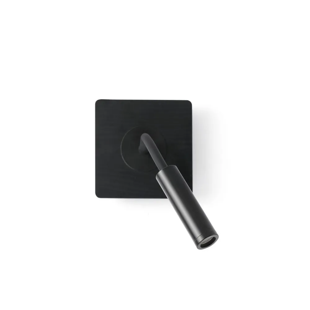 FARO BARCELONA Væglamper > LED-væglampe Mood, sort, træ, metal, udspring 33 cm