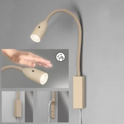 FISCHER & HONSEL Væglamper > LED-væglampe Sten, sandfarvet, højde 61 cm Gestestyring