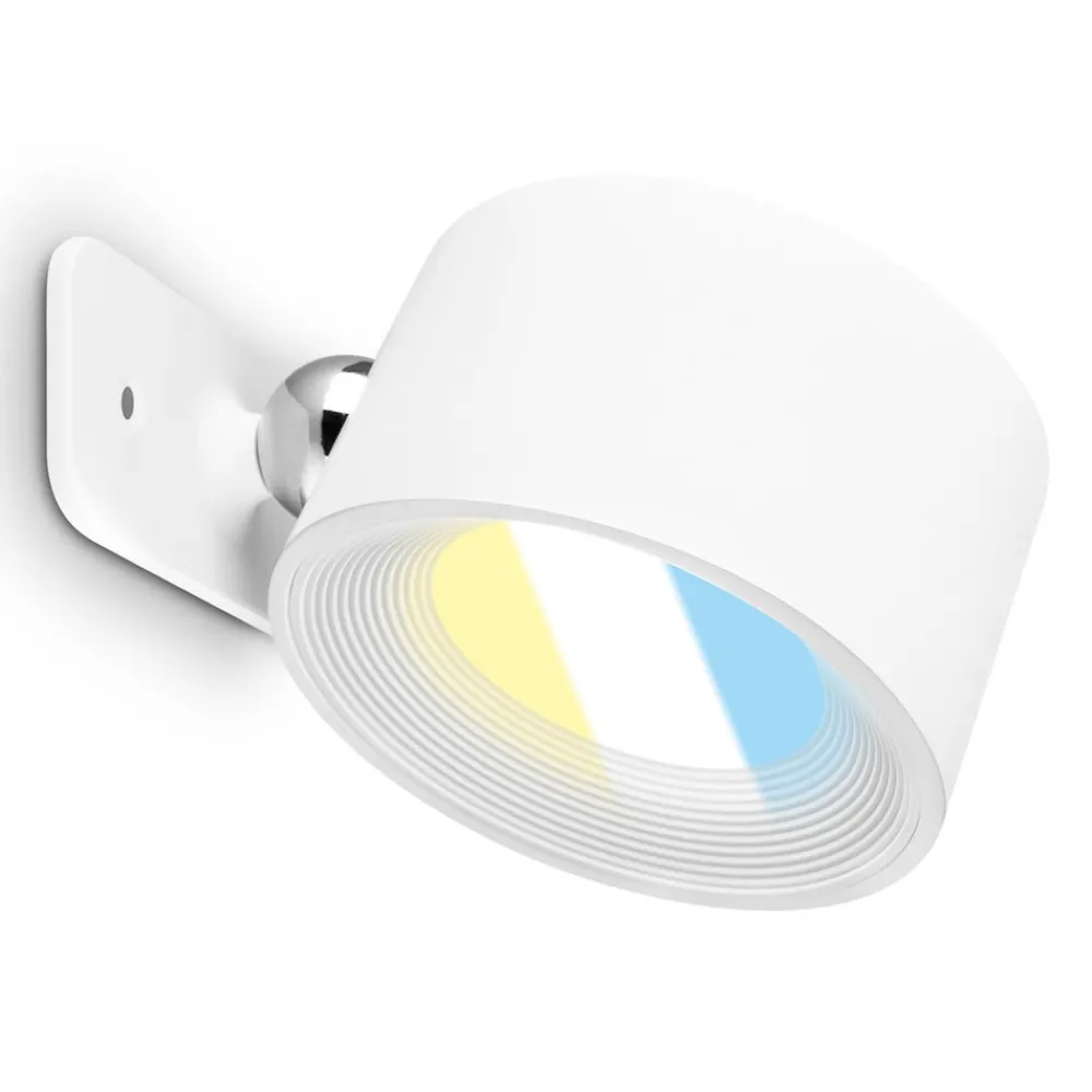 Briloner Væglamper|Væglamper > LED-væglampe Tari, hvid, CCT, touchdæmper, USB