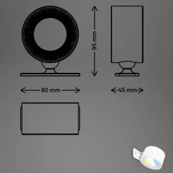 Briloner Væglamper|Væglamper > LED-væglampe Tari, hvid, CCT, touchdæmper, USB