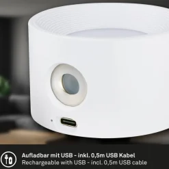 Briloner Væglamper|Væglamper > LED-væglampe Tari, hvid, CCT, touchdæmper, USB