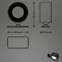 Væglamper|Væglamper ^ Briloner LED-væglampe Tari, sort, CCT, touchdæmper, USB