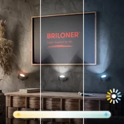 Væglamper|Væglamper ^ Briloner LED-væglampe Tari, sort, CCT, touchdæmper, USB