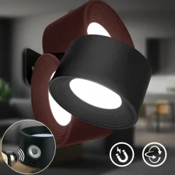 Væglamper|Væglamper ^ Briloner LED-væglampe Tari, sort, CCT, touchdæmper, USB