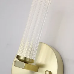 Væg- Og Spejllamper ^ Searchlight LED-væglampe til badeværelset Aberdeen, højde 24 cm, messingfarvet metal