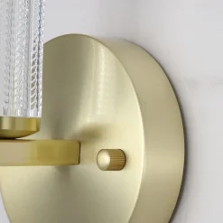 Væg- Og Spejllamper ^ Searchlight LED-væglampe til badeværelset Aberdeen, højde 24 cm, messingfarvet metal