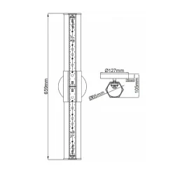 Væg- Og Spejllamper ^ Quintiesse LED-væglampe til badeværelset Facet Dual, krom, 2 lyskilder, bredde 66 cm