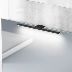 Væg- Og Spejllamper ^ MCJ LED-væglampe til badeværelset Modena IP44 sort, 4.000 K, bredde 40 cm