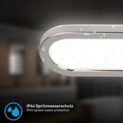 Væg- Og Spejllamper ^ Briloner LED-væglampe til badeværelset Pil, kromfarvet, bredde 35 cm, plast