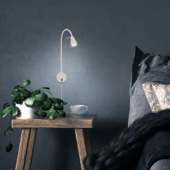 Briloner Væglamper|Væglamper > LED-væglampe Tusa, beige, metal, 45 cm, fleksibel arm, GU10