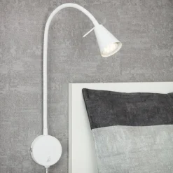 Væglamper|Væglamper ^ Briloner LED-væglampe Tusa, hvid, metal, 45 cm, fleksibel arm