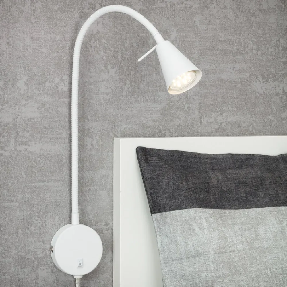 Væglamper|Væglamper ^ Briloner LED-væglampe Tusa, hvid, metal, 45 cm, fleksibel arm