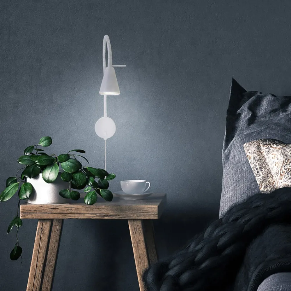 Væglamper|Væglamper ^ Briloner LED-væglampe Tusa, hvid, metal, 45 cm, fleksibel arm