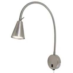Briloner Væglamper|Væglamper > LED-væglampe Tusa, nikkel, metal, 45 cm, fleksibel arm
