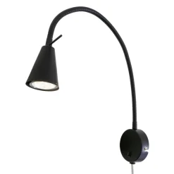 Briloner Væglamper|Væglamper > LED-væglampe Tusa, sort, metal, 45 cm, fleksibel arm