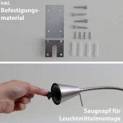 Briloner Underskabsbelysning|Væglamper > LED-væglampe Tuso, nikkel, sengemontering, metal