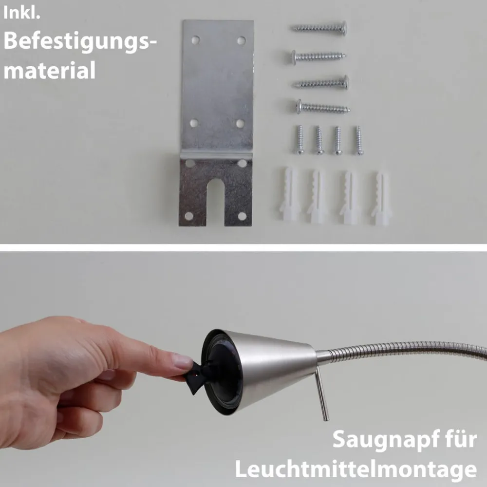 Briloner Underskabsbelysning|Væglamper > LED-væglampe Tuso, nikkel, sengemontering, metal