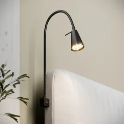 Underskabsbelysning|Væglamper ^ Briloner LED-væglampe Tuso, sort, sengemontering, metal