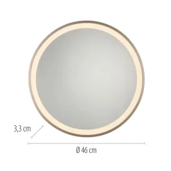 Paul Neuhaus Møbel Og Interiør > LED-vægspegel VIDRO, bronze, Ø 46 cm, powerbank, afbryder