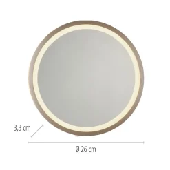 Paul Neuhaus Møbel Og Interiør > LED-vægspegel VIDRO, bronze, Ø 26 cm, powerbank, afbryder