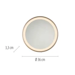 Paul Neuhaus Møbel Og Interiør > LED-vægspegel VIDRO, bronze, Ø 36 cm, powerbank, afbryder