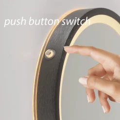 Paul Neuhaus Møbel Og Interiør > LED-vægspegel VIDRO, grå, Ø 26 cm, powerbank, afbryder