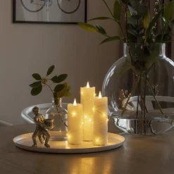 Julepynt|Led Stearinlys ^ Konstsmide Christmas LED-vokslys creme lys farve rav 15,2 cm
