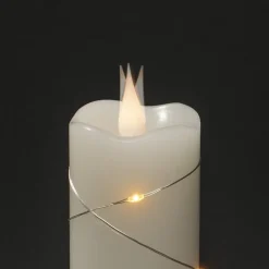 Julepynt|Led Stearinlys ^ Konstsmide Christmas LED-vokslys creme lys farve rav 15,2 cm