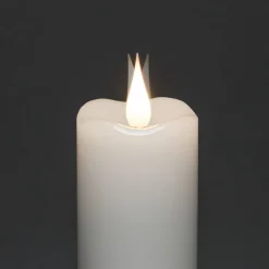 Konstsmide Christmas Dekorationsbelysning|Julepynt > LED-vokslys creme, lysfarve ravgul, Ø 7,5 cm 2 stk