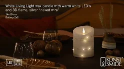 Konstsmide Christmas Julepynt|Led Stearinlys > LED-vokslys hvid Lysfarve varm hvid 14 cm