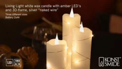Konstsmide Christmas Julepynt|Led Stearinlys > LED-vokslys hvid Lysfarve varm hvid 12,7 cm