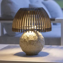 Solcelle Lampe Med Sensor|Solcellelamper ^ Les Jardins LED-bordlampe Alba, grå/beige, højde 41 cm