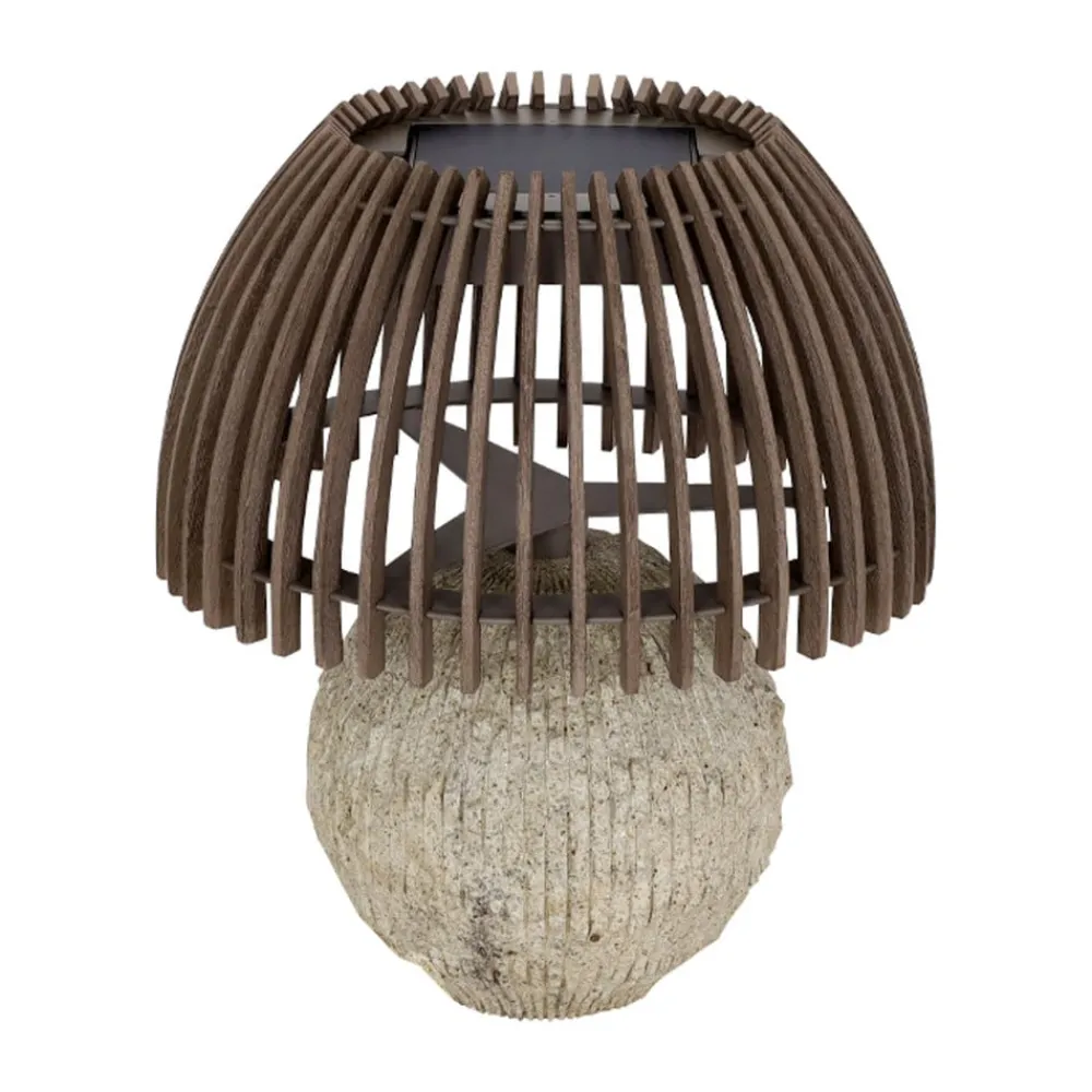 Solcelle Lampe Med Sensor|Solcellelamper ^ Les Jardins LED-bordlampe Alba, grå/beige, højde 41 cm