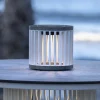 Les Jardins Solcellelamper > LED-solcellebordlampe Halo, hvid, aluminium/granit