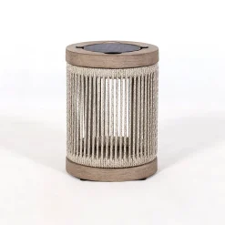 Les Jardins Solcellelamper > LED-solcellebordlampe Rop&Strip, grå/beige