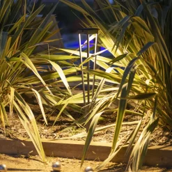Les Jardins Solcellelamper|Udendørs Spot > LED-solcellelampe Tinka, grå, 90 cm, jordspyd