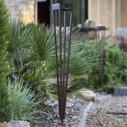 Les Jardins Solcellelamper|Udendørs Spot > LED-solcellelampe Tinka, corten, 90 cm, jordspyd