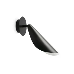 Væglamper ^ FARO BARCELONA Liggera væglampe, sort, stål, bredde 10,3 cm