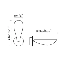 Væglamper ^ FARO BARCELONA Liggera væglampe, sort, stål, bredde 10,3 cm
