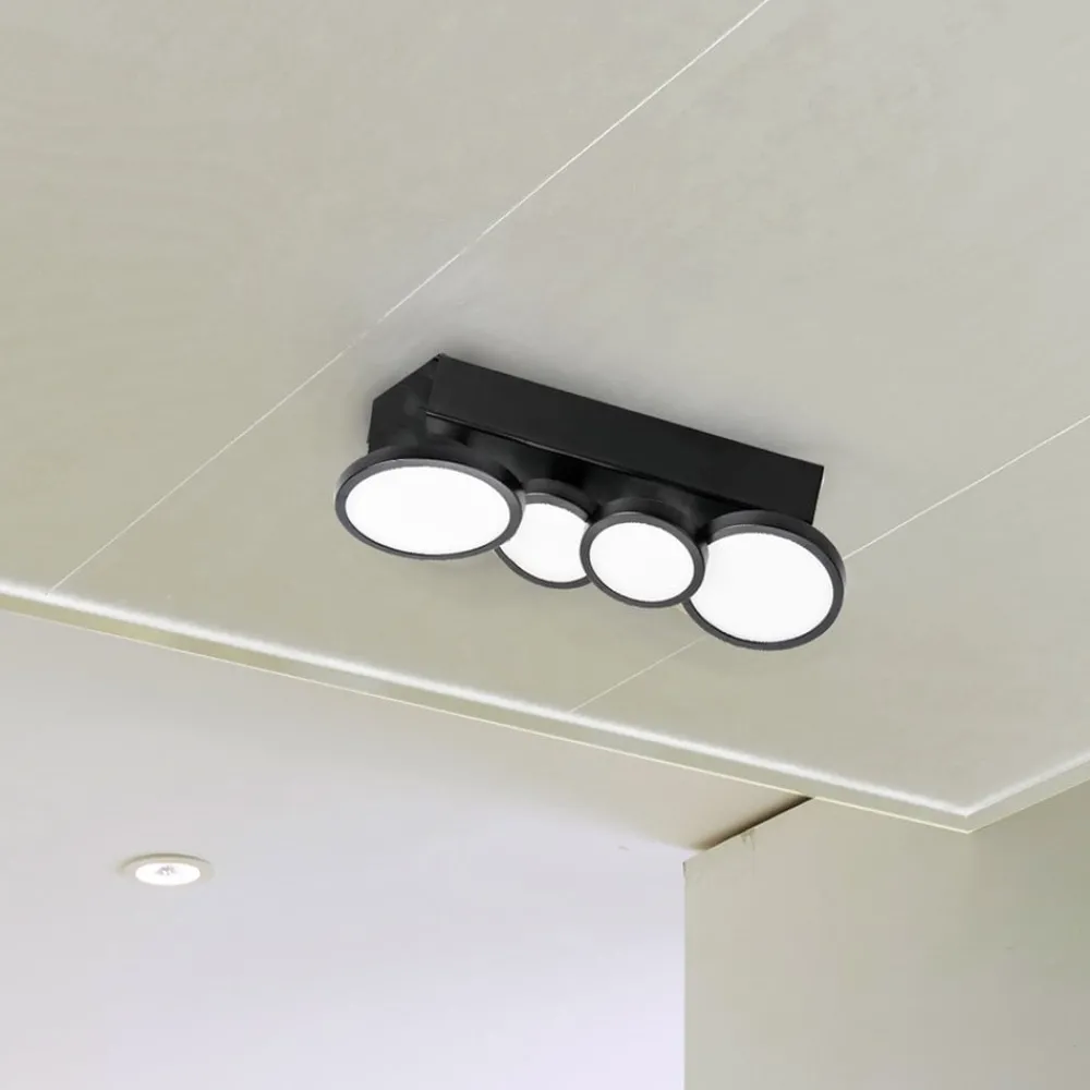 Loftlamper ^ LIGHTME Aqua LED-loftlampe GU10 4 lyskilder sort