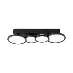 Loftlamper ^ LIGHTME Aqua LED-loftlampe GU10 4 lyskilder sort