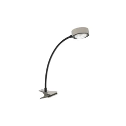 Arbejdsrum/Kontor|Bordlamper ^ LIGHTME bordlampe Powerlens Flex, klemme, titaniumfarvet