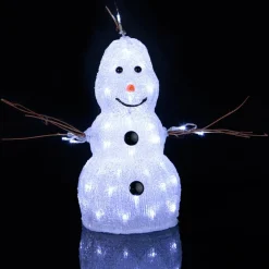 STAR TRADING Dekorationsbelysning|Julepynt > Lille LED-figur Crystal Snowman til udendørs brug