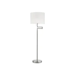 Knapstein Gulvlamper > Lilo gulvlampe, mat nikkel, cylindrisk lampeskærm